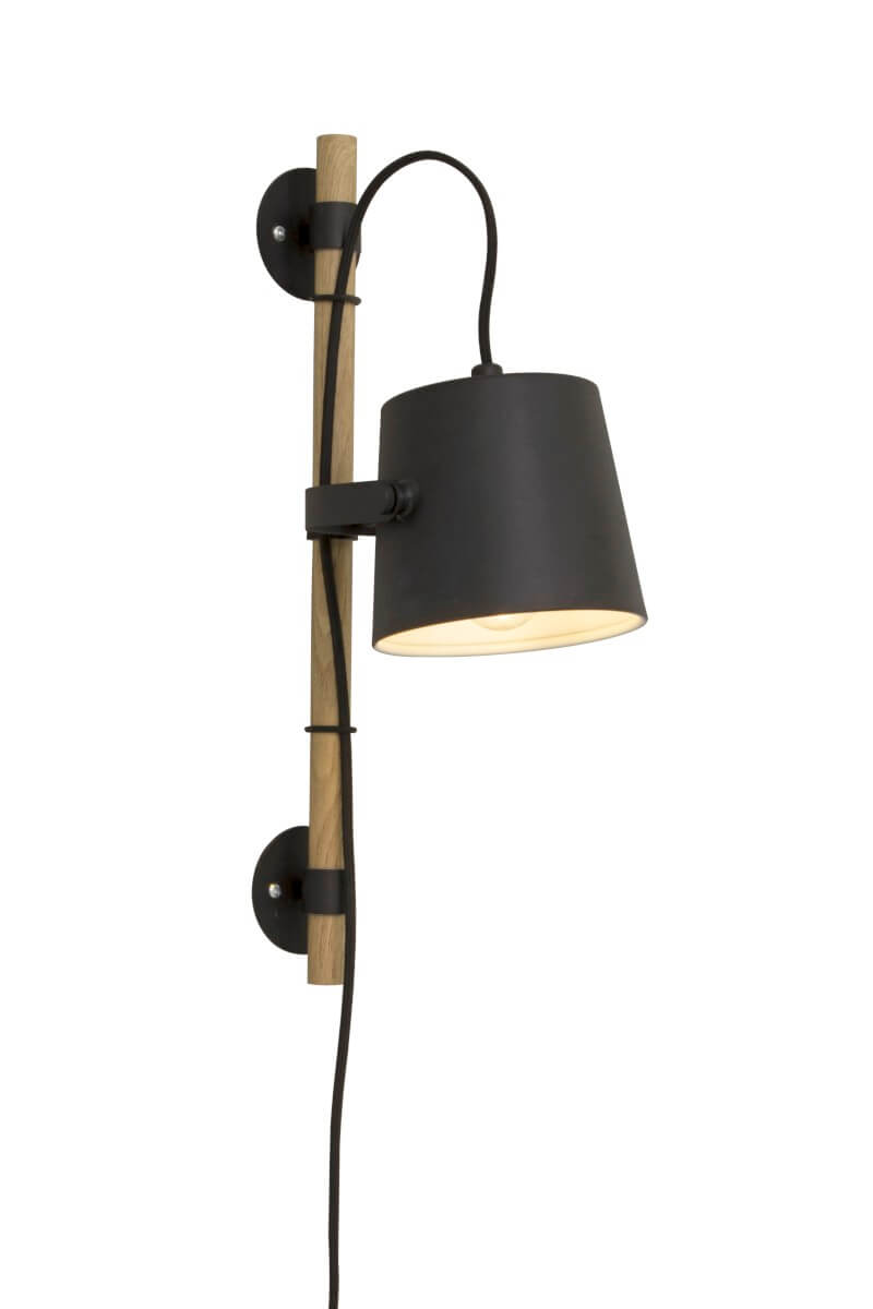 ESPRESSO Vägglampa 45cm Svart/Trä