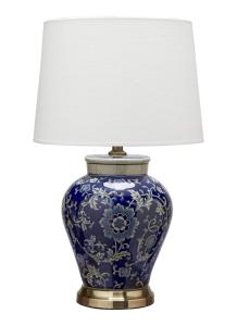 FANG HONG Bordslampa 58cm Mökblå/Vit Linneskärm