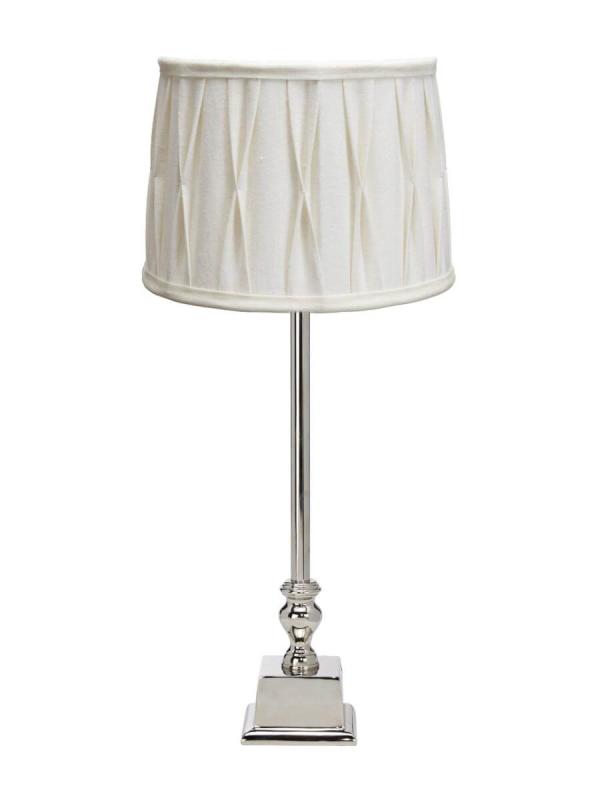 LINNÉ Bordslampa 66cm Krom/PlisseStygn Offwhite skärm