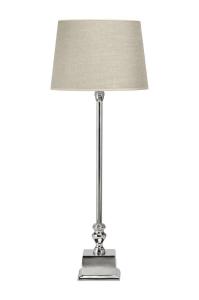 LINNÉ Bordslampa 80cm Krom/Sofia Natur skärm