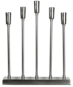 SOFT CHRISTMAS Ljusstake 5L Top 34cm Krom