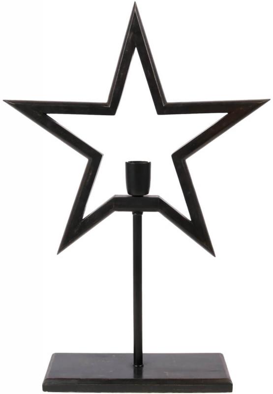 FARM STAR Stjärna på fot 65cm Svart