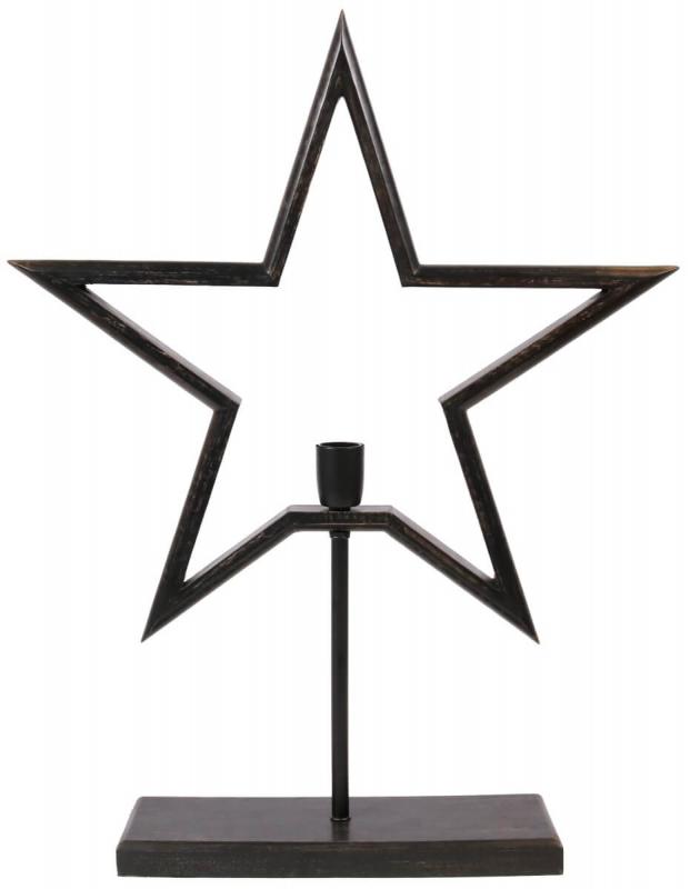 FARM STAR Stjärna på fot 80cm Svart