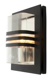 CAPO Vägglampa Ute 33cm Svart/Klar IP44