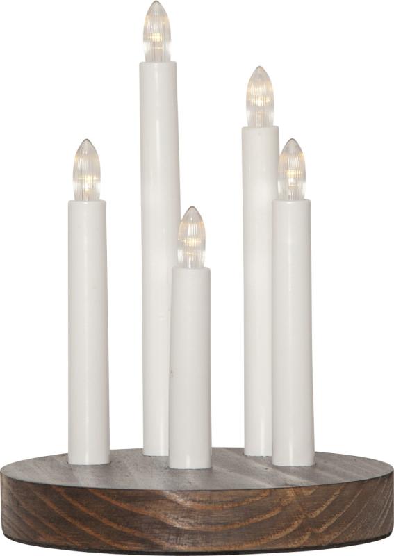 DORIS Ljusstake Batteri 17,5cm LED Vit/Trä