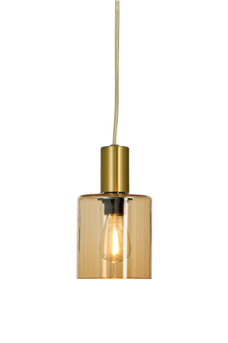 CYLINDER Fönsterlampa 16cm Matt Mässing/Amber