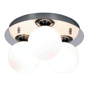 NICOSIA Plafond Bad 3L 25cm Krom/Opalvit IP44