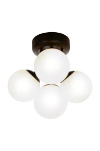 NICOSIA Plafond Bad 4L 26cm Svart/Opalvit IP44