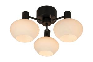 BELL Plafond 3-arm 42cm Svart/Opalvit