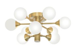 COSMOS Plafond bad 45,5cm Matt Mässing/Opalvit IP44