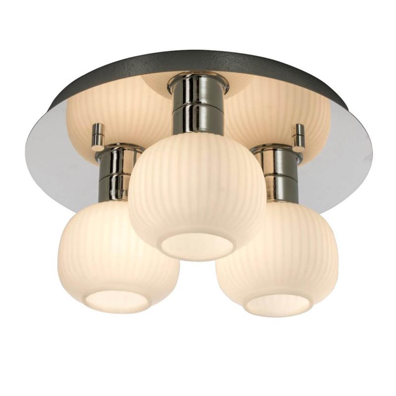 MESSINA Plafond Bad 3L 28cm Krom/Opalvit IP44