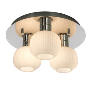 MESSINA Plafond Bad 3L 28cm Krom/Opalvit IP44