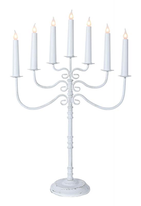 ROMANTIKA Metalljusstake 48cm Vit