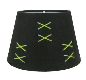 ORIVA Lampskärm X Oval Filt 14/22cm Svart/Limegrön