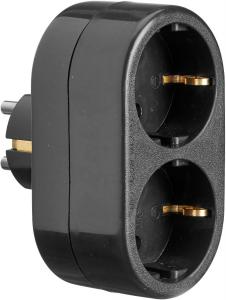 GRENKONTAKT Vägg 2:a 9cm Svart