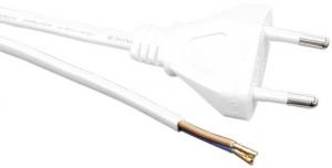 SLADDSTÄLL 2m EU-Kontakt Flat 2x0,75 Vit