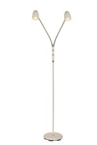 SANDNES Golvlampa dubbel 140cm Vit/Krom