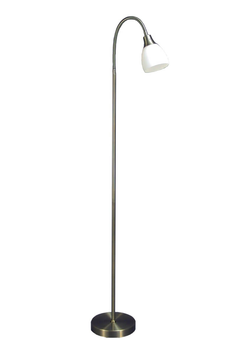 FLODA Golvlampa 140cm Antikmässing/Vit