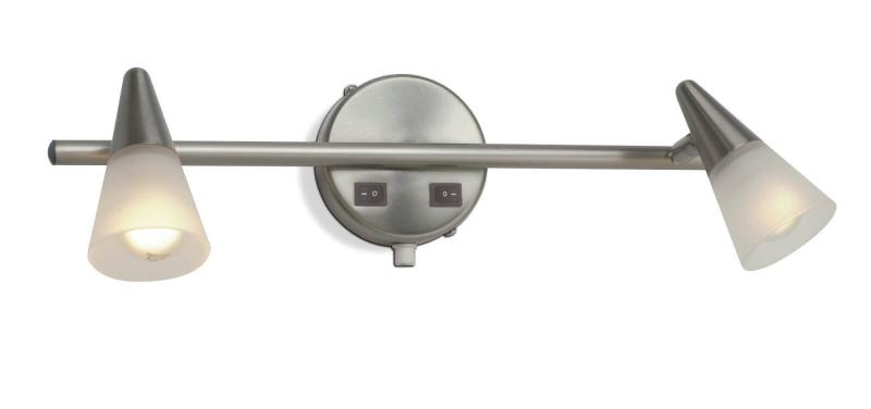 TOR Vägglampa 2L 46cm Stål/Frostad