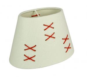 ORIVA Lampskärm X Oval Filt 14/22cm Vit/Röd