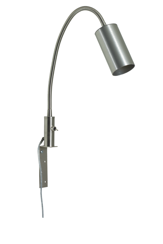 HUGIN Sänglampa 30cm Borstad Stål