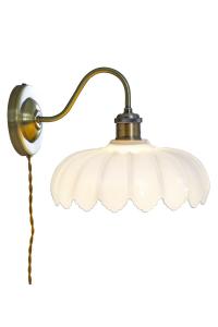 SOFIA Vägglampa 25cm Antik/Opalvit