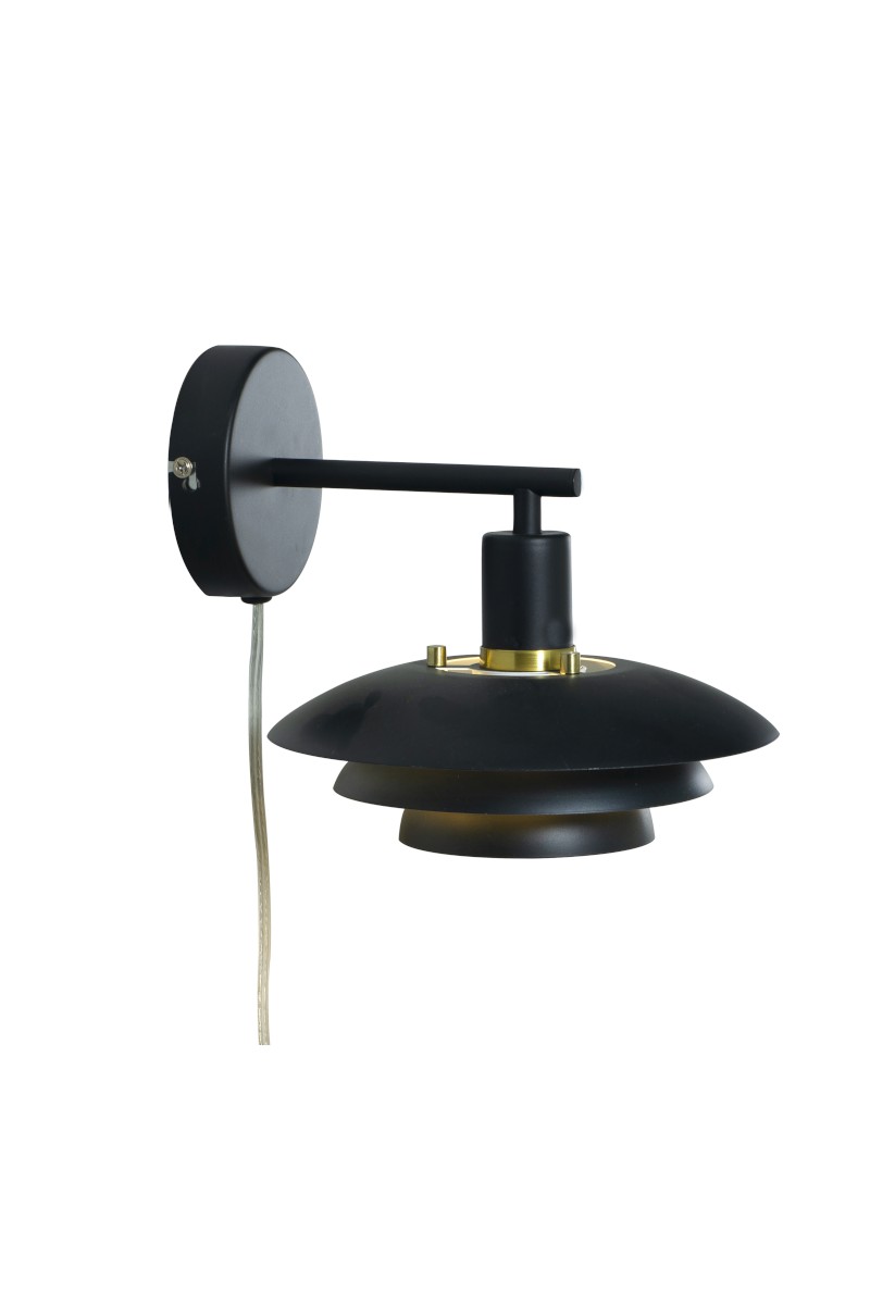 EPSILON Vägglampa 20cm Svart