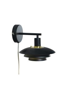 EPSILON Vägglampa 20cm Svart