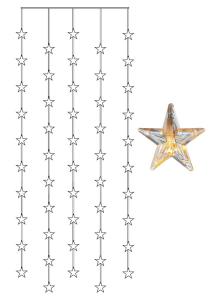 STAR CURTAIN Ljusgardin Batteri 2m 50LED Varmvit/Transparent