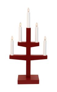 TRAPP Ljusstake 5L 46cm Röd