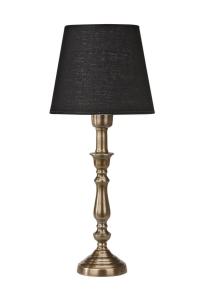 THERESE Bordslampa 43cm Antikmässing/Mia Svart Linneskärm
