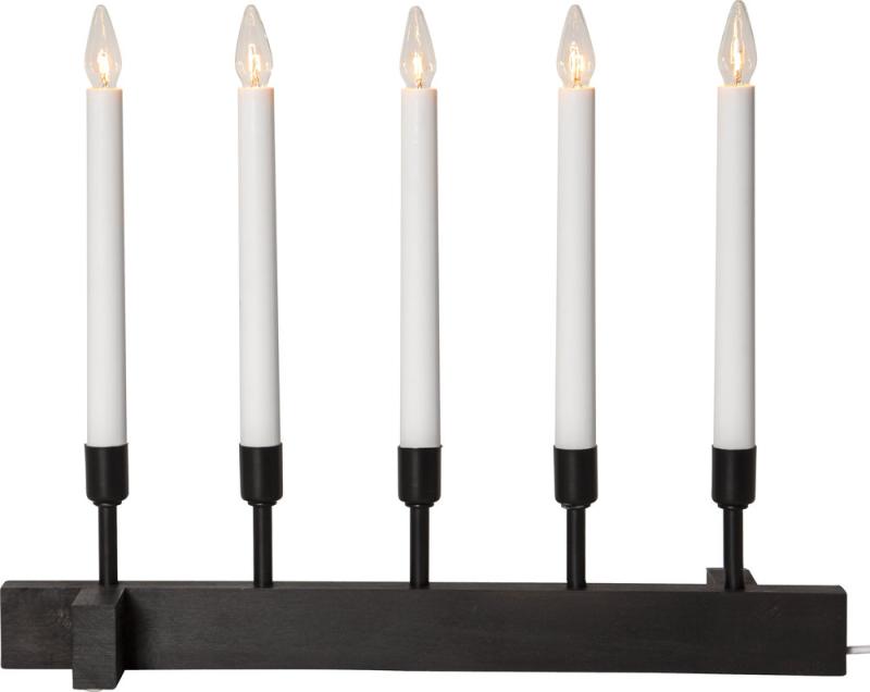 VIND Ljusstake 5L 32cm Svart