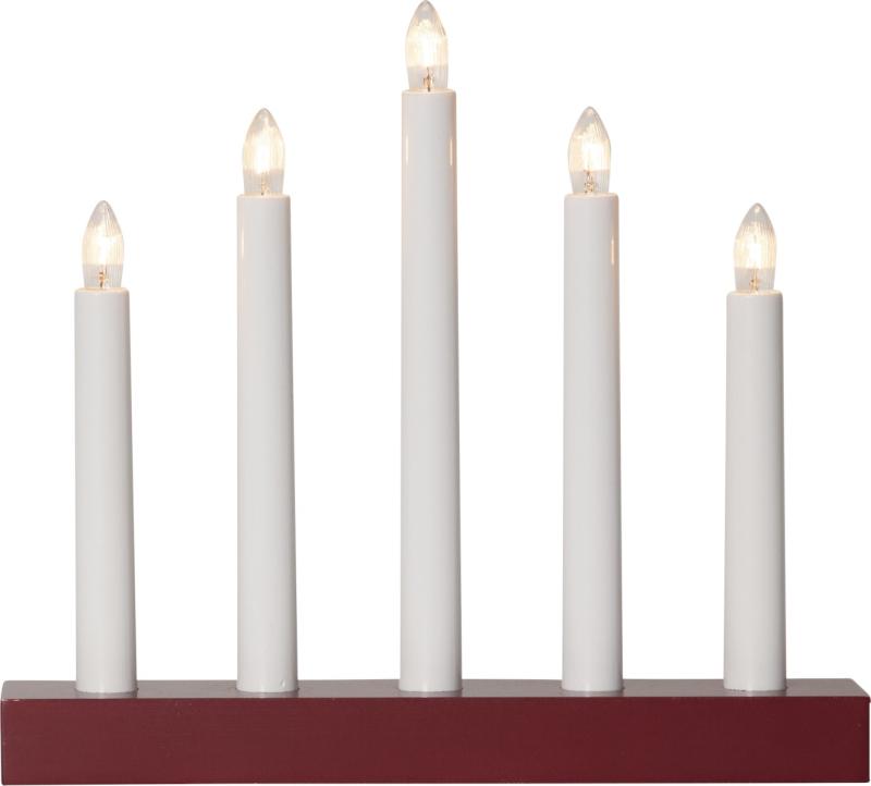 INEZ Ljusstake 24cm Vit/Röd