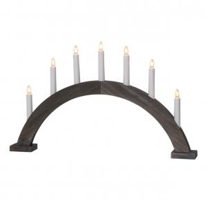 TRAPP Träljusstake 7L 34cm Båge Brun