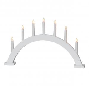 TRAPP Träljusstake 7L 34cm Båge Vit