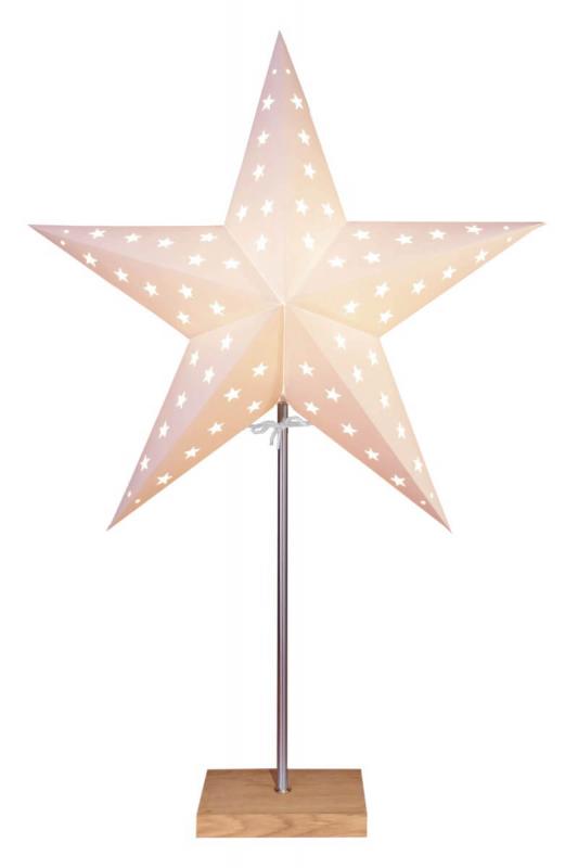 LEO Stjärna på fot 65cm Vit/Ek