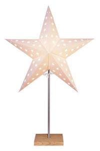 LEO Stjärna på fot 65cm Vit/Ek
