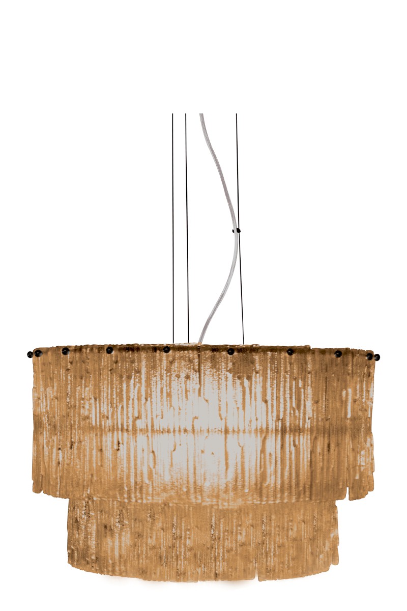 ABELONE Taklampa 47cm Svart/Amber