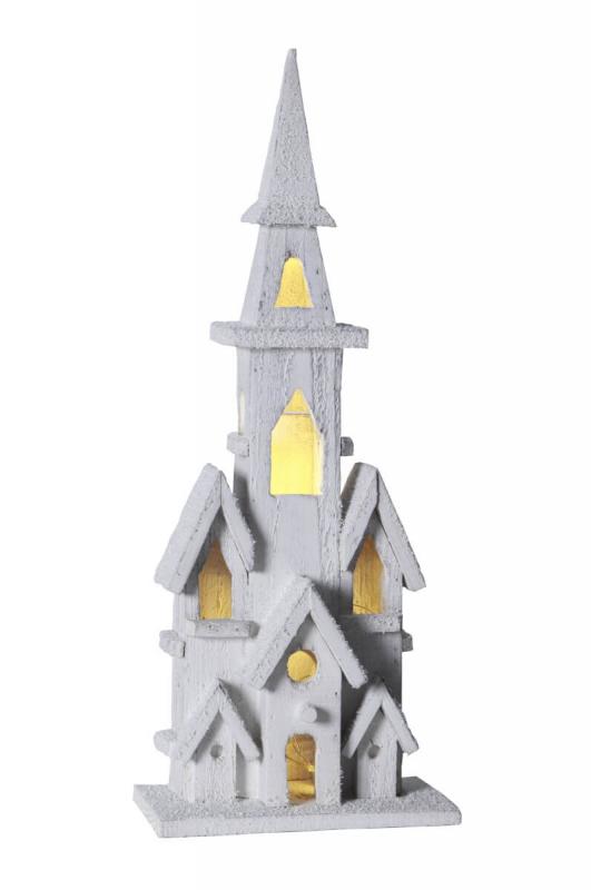 WOODLAND Bordsdekoration 19,5cm LED Vit