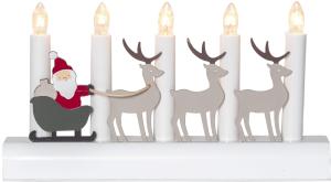 JULIA Släde Träljusstake 28cm Vit