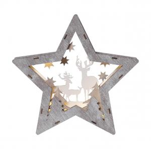 FAUNA Bordsdekoration 24cm 10LED Brun