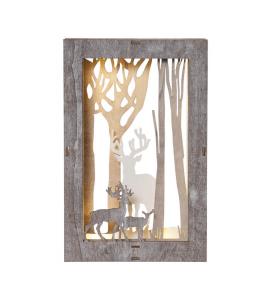 FAUNA Bordsdekoration 28cm 10LED Brun