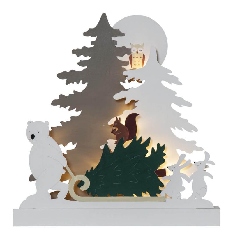 FOREST FRIENDS Batteridekoration Jul 38cm