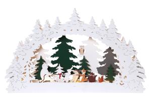 FOREST FRIENDS Ljusstake Dragkamp Batteri 45cm Flerfärgad