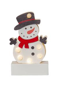 FREDDY Inomhusdekoration Snögubbe Batteri 14cm Vit