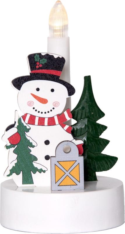 BILLY Ljusstake snögubbe 14cm Flerfärgad
