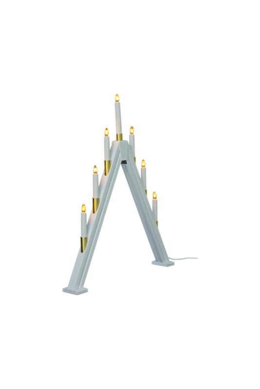 HALLAND Träljusstake 59cm Vit/Mässing