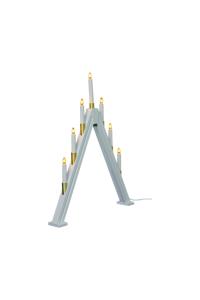 HALLAND Träljusstake 59cm Vit/Mässing