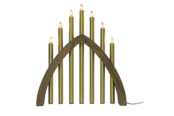 GOTLAND Träljusstake 45cm Brun/Mässing