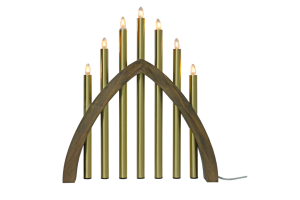 GOTLAND Träljusstake 45cm Brun/Mässing